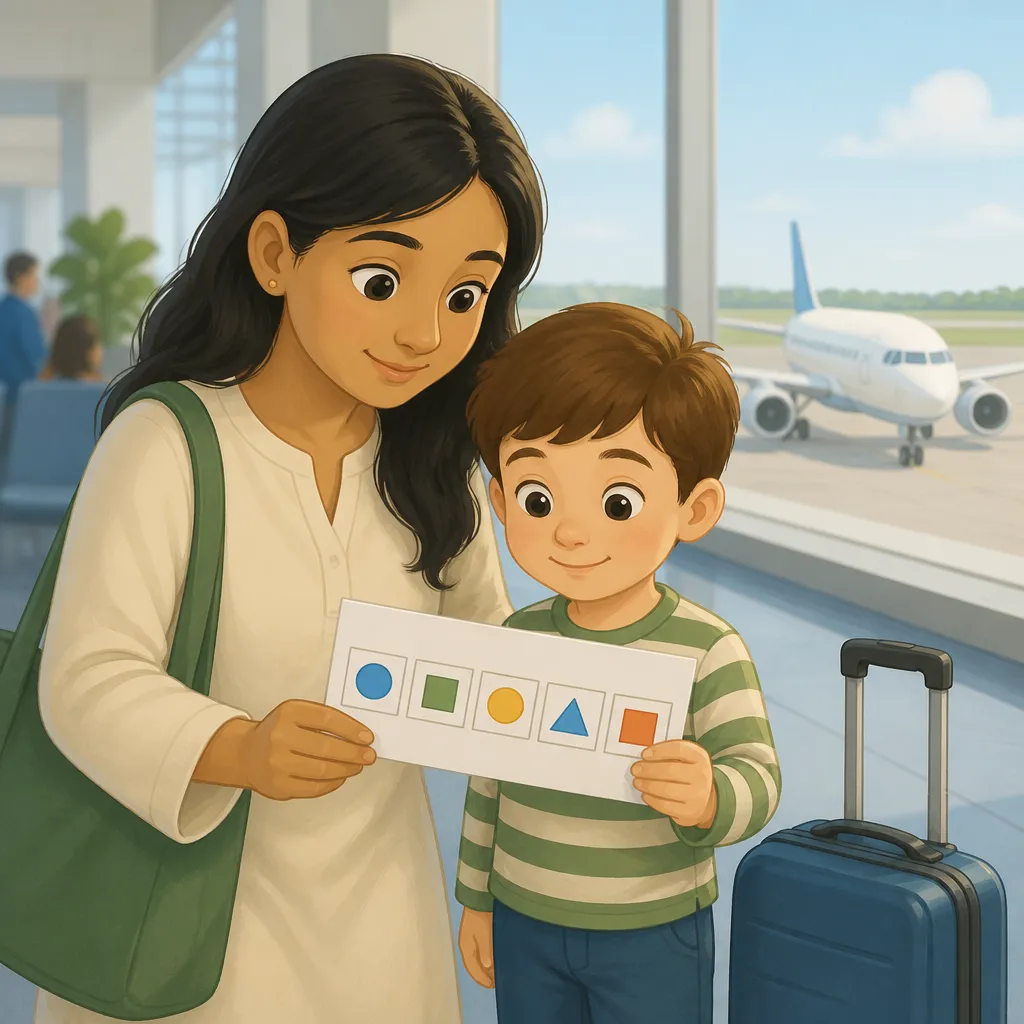 Illustration for The airport and airplane