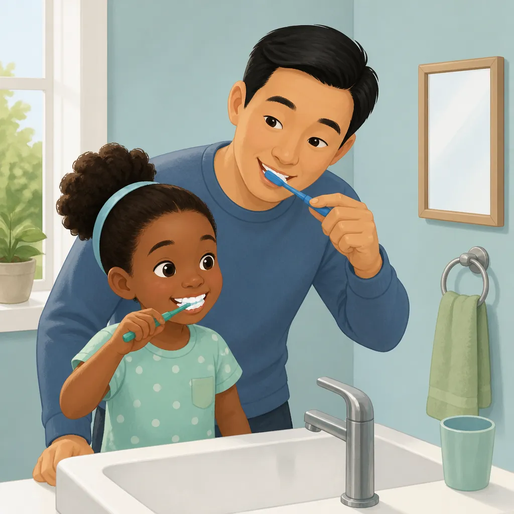 Illustration for Brushing teeth