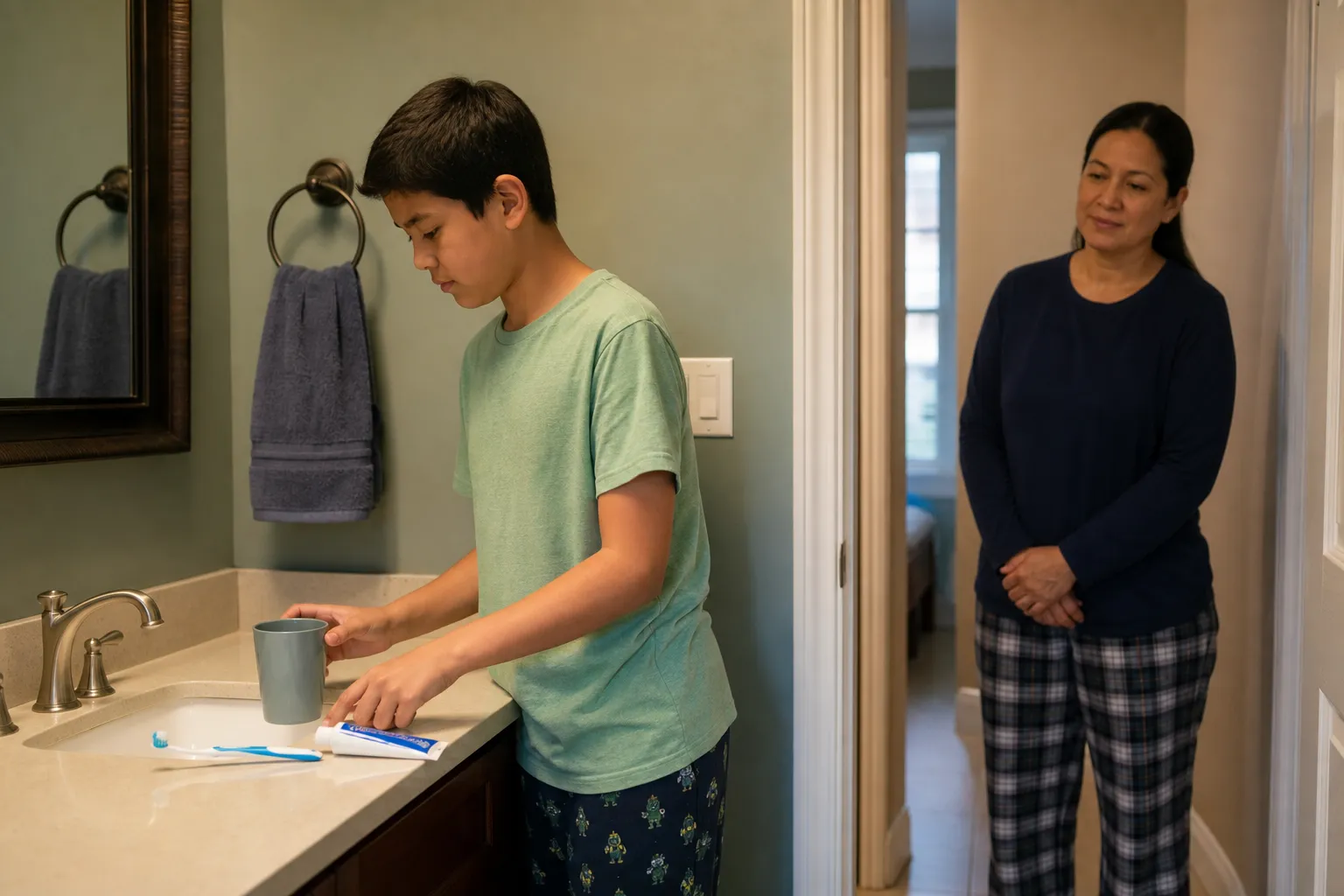 A different moment related to brushing teeth