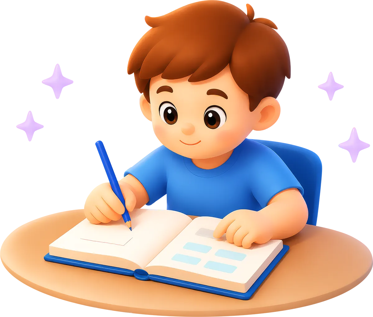 Child creating a personalized social story