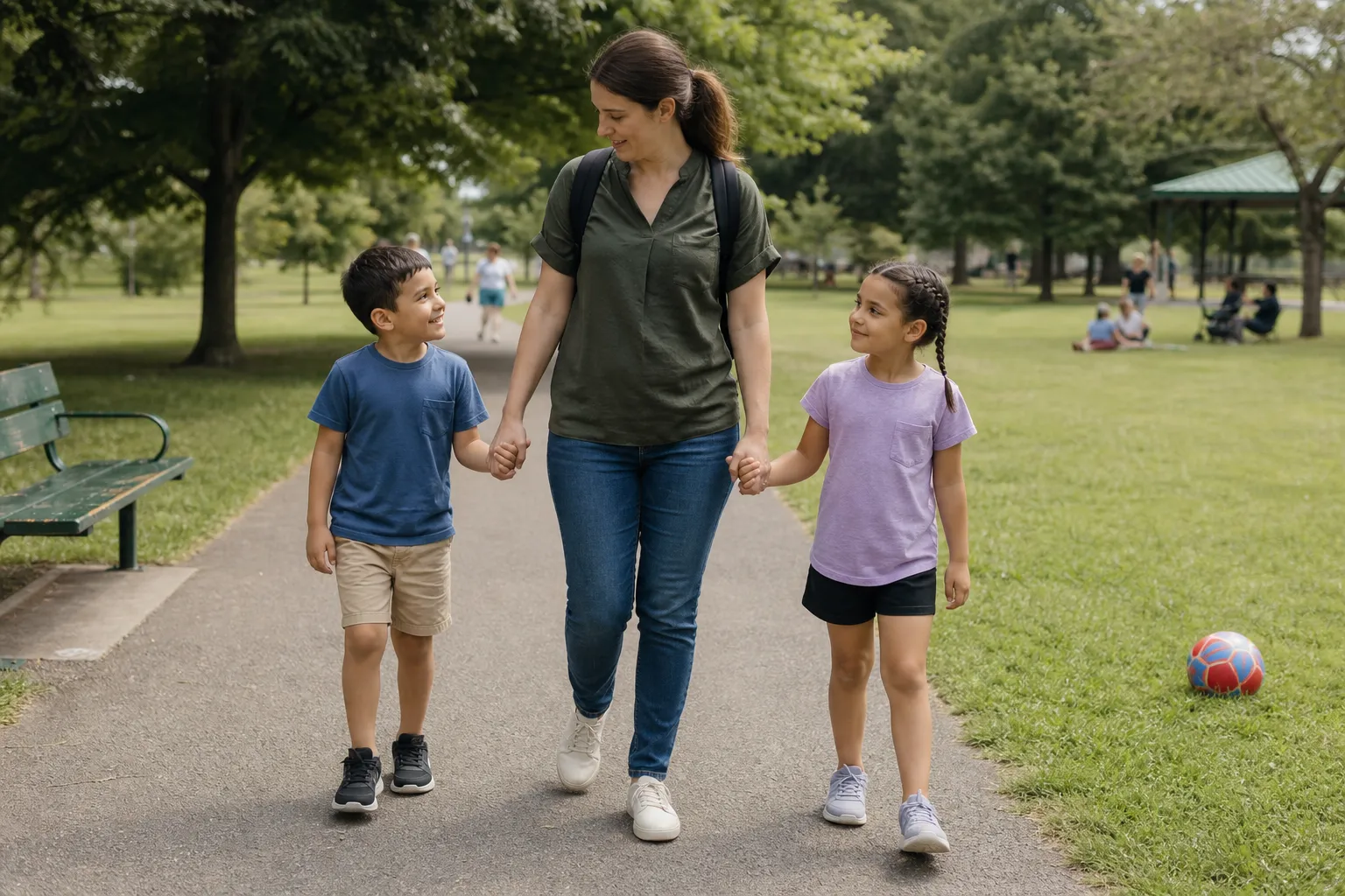 A different moment related to going to the park