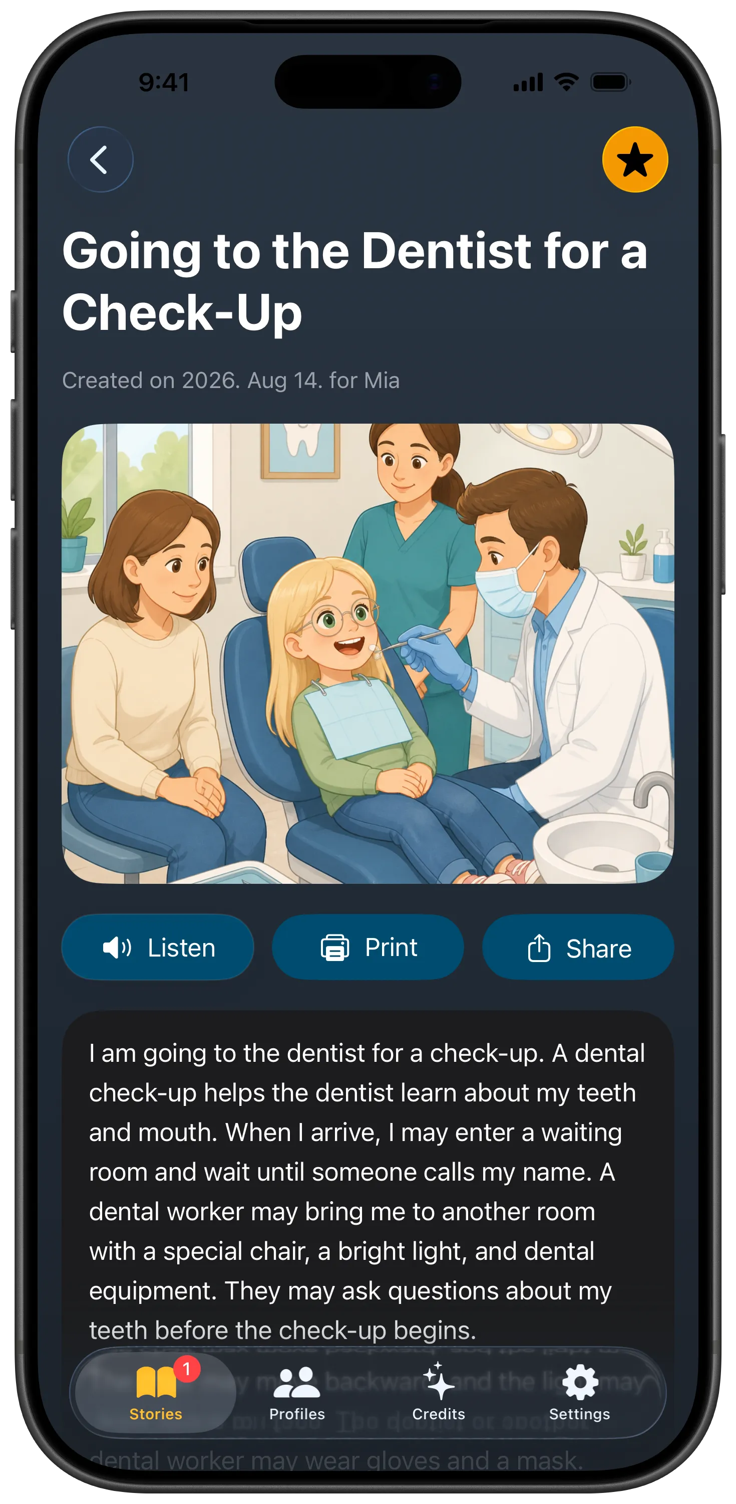 Social Narratives story displayed on iPhone