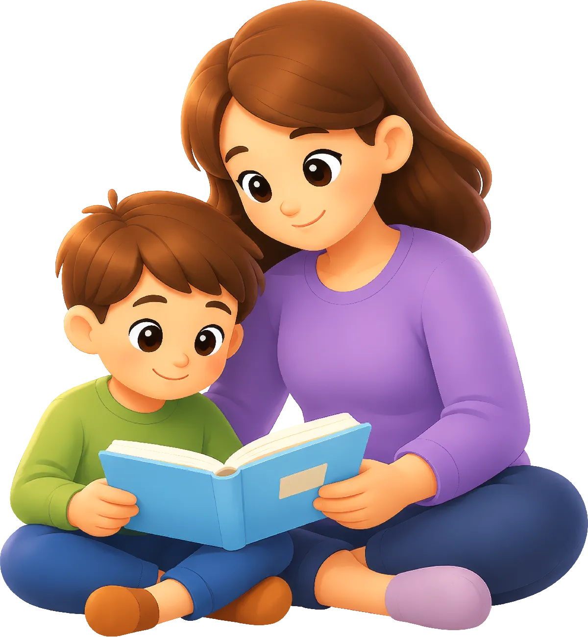 Parent and child reading together