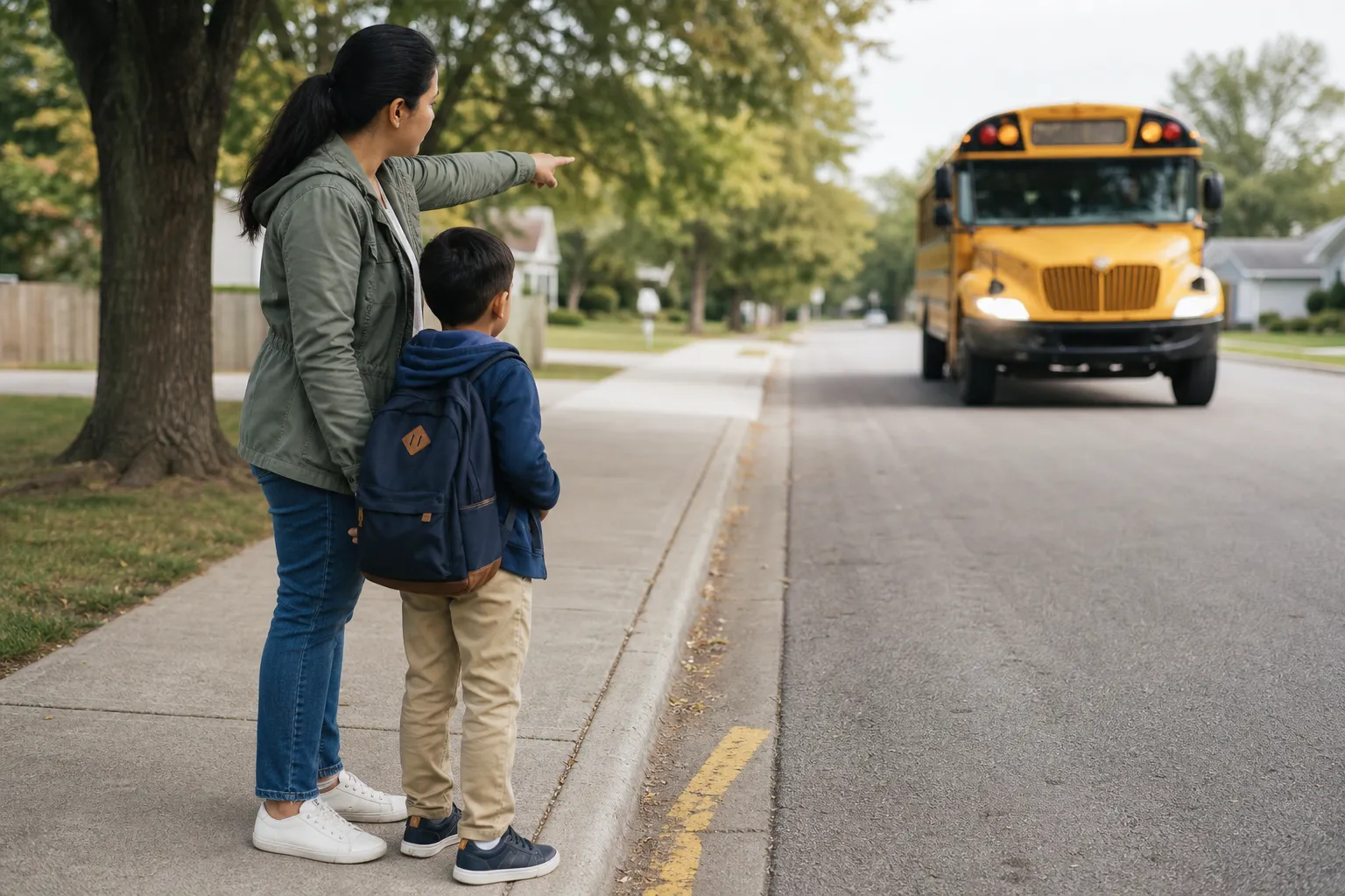 Illustration for riding the school bus social story guide