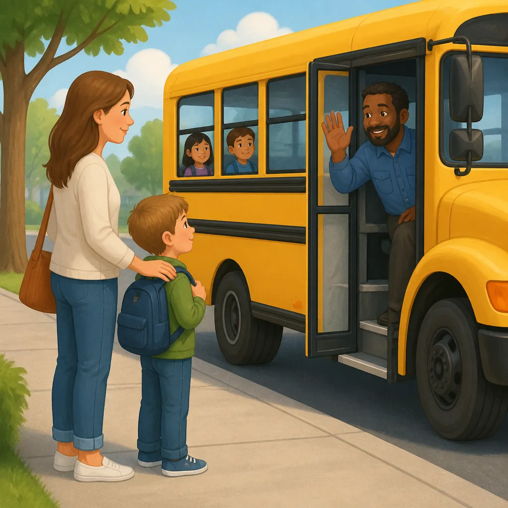 Illustration for The school bus